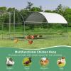 imageGiantex 185ft Large Metal Chicken Coop Walkin Chicken Coops Hen Run House Shade Cage with Waterproof and Sun Protection Cover for Outdoor Backyard Farm Use Poultry Cage 185 x 92 ft FlatDome