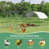 imageGiantex 185ft Large Metal Chicken Coop Walkin Chicken Coops Hen Run House Shade Cage with Waterproof and Sun Protection Cover for Outdoor Backyard Farm Use Poultry Cage 185 x 92 ft FlatDome