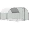 imageGiantex 185ft Large Metal Chicken Coop Walkin Chicken Coops Hen Run House Shade Cage with Waterproof and Sun Protection Cover for Outdoor Backyard Farm Use Poultry Cage 185 x 92 ft FlatDome