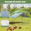 imageGiantex 185ft Large Metal Chicken Coop Walkin Chicken Coops Hen Run House Shade Cage with Waterproof and Sun Protection Cover for Outdoor Backyard Farm Use Poultry Cage 185 x 92 ft FlatHalf Spire