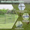 imageGiantex 185ft Large Metal Chicken Coop Walkin Chicken Coops Hen Run House Shade Cage with Waterproof and Sun Protection Cover for Outdoor Backyard Farm Use Poultry Cage 185 x 92 ft FlatDome