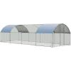 imageGiantex 185ft Large Metal Chicken Coop Walkin Chicken Coops Hen Run House Shade Cage with Waterproof and Sun Protection Cover for Outdoor Backyard Farm Use Poultry Cage 185 x 92 ft FlatDome