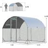 imageGiantex 185ft Large Metal Chicken Coop Walkin Chicken Coops Hen Run House Shade Cage with Waterproof and Sun Protection Cover for Outdoor Backyard Farm Use Poultry Cage 185 x 92 ft FlatDome