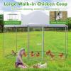 imageGiantex 185ft Large Metal Chicken Coop Walkin Chicken Coops Hen Run House Shade Cage with Waterproof and Sun Protection Cover for Outdoor Backyard Farm Use Poultry Cage 185 x 92 ft FlatSpire