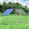 imageGiantex 185ft Large Metal Chicken Coop Walkin Chicken Coops Hen Run House Shade Cage with Waterproof and Sun Protection Cover for Outdoor Backyard Farm Use Poultry Cage 185 x 92 ft FlatFlat