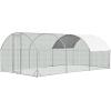 imageGiantex 185ft Large Metal Chicken Coop Walkin Chicken Coops Hen Run House Shade Cage with Waterproof and Sun Protection Cover for Outdoor Backyard Farm Use Poultry Cage 185 x 92 ft FlatDome
