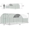 imageGiantex 185ft Large Metal Chicken Coop Walkin Chicken Coops Hen Run House Shade Cage with Waterproof and Sun Protection Cover for Outdoor Backyard Farm Use Poultry Cage 185 x 92 ft FlatDome