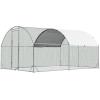 imageGiantex 185ft Large Metal Chicken Coop Walkin Chicken Coops Hen Run House Shade Cage with Waterproof and Sun Protection Cover for Outdoor Backyard Farm Use Poultry Cage 185 x 92 ft FlatDome
