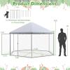imageGiantex 185ft Large Metal Chicken Coop Walkin Chicken Coops Hen Run House Shade Cage with Waterproof and Sun Protection Cover for Outdoor Backyard Farm Use Poultry Cage 185 x 92 ft FlatSpire