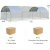 imageGiantex 185ft Large Metal Chicken Coop Walkin Chicken Coops Hen Run House Shade Cage with Waterproof and Sun Protection Cover for Outdoor Backyard Farm Use Poultry Cage 185 x 92 ft FlatDome