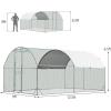 imageGiantex 185ft Large Metal Chicken Coop Walkin Chicken Coops Hen Run House Shade Cage with Waterproof and Sun Protection Cover for Outdoor Backyard Farm Use Poultry Cage 185 x 92 ft FlatDome