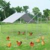 imageGiantex 185ft Large Metal Chicken Coop Walkin Chicken Coops Hen Run House Shade Cage with Waterproof and Sun Protection Cover for Outdoor Backyard Farm Use Poultry Cage 185 x 92 ft FlatSpire