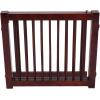 imageGiantex 24 inch Configurable Dog Gate with Door Wooden Dog Gate with Walk Through Door 3 Panels Folding Fence for Stairs Doorways Halls Cherry Brown