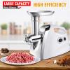 imageGiantex 2800W Electric Meat Grinder Sausage Stuffer Maker Stainless Cutting Blade Plates 3 Sausage Kit Reverse for Home Kitchen Commercial Using 38 HP Meat Mincer Sausage Grinder