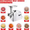imageGiantex 2800W Electric Meat Grinder Sausage Stuffer Maker Stainless Cutting Blade Plates 3 Sausage Kit Reverse for Home Kitchen Commercial Using 38 HP Meat Mincer Sausage Grinder