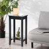 imageGiantex 2Tier End Table Tall Nightstand Simple Design Sofa Bedside Table with Versatile Shelf and Wooden Legs for Small Spaces Living Room Study Bedroom Narrow Telephone Table WhiteBlack