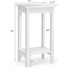 imageGiantex 2Tier End Table Tall Nightstand Simple Design Sofa Bedside Table with Versatile Shelf and Wooden Legs for Small Spaces Living Room Study Bedroom Narrow Telephone Table WhiteWhite