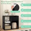 imageGiantex 3 Cube Bookcase with Drawer 2 Tier Bookshelf for Small Spaces Modern Freestanding Display Rack with Open Shelves Book Case Wood Cube Storage Organizer Bedroom Living Room BlackBlack