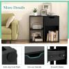imageGiantex 3 Cube Bookcase with Drawer 2 Tier Bookshelf for Small Spaces Modern Freestanding Display Rack with Open Shelves Book Case Wood Cube Storage Organizer Bedroom Living Room BlackBlack