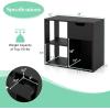 imageGiantex 3 Cube Bookcase with Drawer 2 Tier Bookshelf for Small Spaces Modern Freestanding Display Rack with Open Shelves Book Case Wood Cube Storage Organizer Bedroom Living Room BlackBlack