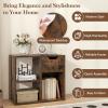 imageGiantex 3 Cube Bookcase with Drawer 2 Tier Bookshelf for Small Spaces Modern Freestanding Display Rack with Open Shelves Book Case Wood Cube Storage Organizer Bedroom Living Room BlackRustic Brown