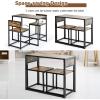 imageGiantex 3 Piece Dining Set Industrial Dining Table with 2 Chairs Small Kitchen Table Set with Metal Frame Compact Bistro Table Set Pub Breakfast Table for Small Space Apartment Antique
