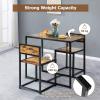 imageGiantex 3 Piece Dining Set Industrial Dining Table with 2 Chairs Small Kitchen Table Set with Metal Frame Compact Bistro Table Set Pub Breakfast Table for Small Space Apartment Antique