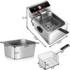 imageGiantex 3400W Commercial Deep Fryer Dual Tank 128QT Stainless Steel Electric Deep Fryer with 2 Baskets Lids and Temperature Control for French Fries Turkey Chicken Restaurant Home Kitchen13Lengthx17Wx115H
