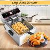 imageGiantex 3400W Commercial Deep Fryer Dual Tank 128QT Stainless Steel Electric Deep Fryer with 2 Baskets Lids and Temperature Control for French Fries Turkey Chicken Restaurant Home Kitchen13Lengthx17Wx115H