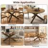 imageGiantex 36quot Round Wood Dining Table Farmhouse Kitchen Table with Intersecting Pedestal Base ampamp Solid Rubber Wood Legs Vintage Coffee Tables for Dinette Small Spaces Restaurant BrownNatural