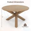 imageGiantex 36quot Round Wood Dining Table Farmhouse Kitchen Table with Intersecting Pedestal Base ampamp Solid Rubber Wood Legs Vintage Coffee Tables for Dinette Small Spaces Restaurant BrownNatural