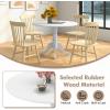 imageGiantex 39Inches Round Rubber Wood Dining Table for 4 with Legs 220 Lbs Capacity Kitchen Table for Dining Room Living Room Restaurant Dinner Dinette WalnutWhite