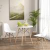 imageGiantex 3Piece Dining Table Set Modern Round 315quot D Dining Table ampamp 2 DSW Chairs WSolid Wood Legs Home Furniture Set for Small Spaces Dining Room Kitchen Restaurant White