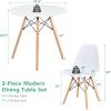 imageGiantex 3Piece Dining Table Set Modern Round 315quot D Dining Table ampamp 2 DSW Chairs WSolid Wood Legs Home Furniture Set for Small Spaces Dining Room Kitchen Restaurant White