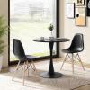 imageGiantex 3Piece Dining Table Set for 2  Kitchen Table Chairs Set with 32 Round Table Dining Chairs Dinette Table Set for Small Spaces Breakfast Nook Table Set Dining Room Table Set BlackWhiteBlack
