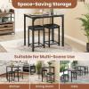 imageGiantex 3Piece Dining Table Set for 2 Bar Table with Counter Height Faux Marble Tabletop Metal Frame 330Lbs Bar Stools Space Saving Dinette Set for Kitchen Pub Small Apartment Living RoomBlack