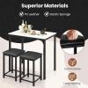 imageGiantex 3Piece Dining Table Set for 2 Bar Table with Counter Height Faux Marble Tabletop Metal Frame 330Lbs Bar Stools Space Saving Dinette Set for Kitchen Pub Small Apartment Living RoomWhite  Black