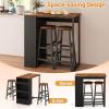imageGiantex 3Pieces Bar Table Set Rectangular Dining Table and 2 Chairs with Storage Shelves Kitchen Set for Small Space Breakfast Nook Dinette Pub Restaurant Living Room Rustic Brown