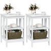 imageGiantex 3Tier Nightstand Modern Side Table with Storage Shelves and Reinforced Bars Versatile Bedside Tables Wooden End Table Night Stand for Bedroom Living Room Easy Assembly WhiteWhite