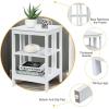 imageGiantex 3Tier Nightstand Modern Side Table with Storage Shelves and Reinforced Bars Versatile Bedside Tables Wooden End Table Night Stand for Bedroom Living Room Easy Assembly WhiteWhite