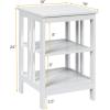 imageGiantex 3Tier Nightstand Modern Side Table with Storage Shelves and Reinforced Bars Versatile Bedside Tables Wooden End Table Night Stand for Bedroom Living Room Easy Assembly WhiteWhite