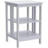 imageGiantex 3Tier Nightstand Modern Side Table with Storage Shelves and Reinforced Bars Versatile Bedside Tables Wooden End Table Night Stand for Bedroom Living Room Easy Assembly WhiteGrey