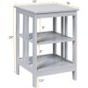 imageGiantex 3Tier Nightstand Modern Side Table with Storage Shelves and Reinforced Bars Versatile Bedside Tables Wooden End Table Night Stand for Bedroom Living Room Easy Assembly WhiteGrey