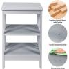 imageGiantex 3Tier Nightstand Modern Side Table with Storage Shelves and Reinforced Bars Versatile Bedside Tables Wooden End Table Night Stand for Bedroom Living Room Easy Assembly WhiteGrey