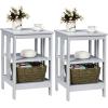 imageGiantex 3Tier Nightstand Modern Side Table with Storage Shelves and Reinforced Bars Versatile Bedside Tables Wooden End Table Night Stand for Bedroom Living Room Easy Assembly WhiteGrey