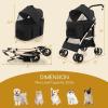 imageGiantex 3in1 Folding Dog Stroller Detachable Carrier Car Seat 4 Wheels Pet Travel Stroller with Adjustable Canopy Storage Basket for Small Medium Dogs Cats Puppy Black ampamp Rose GoldBlack  Rose Gold