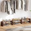 imageGiantex 3in1 Vertical Shoe Rack 6Tier Free Standing Shoe Storage Organizer wStackable Design for 18 Pairs 31 Inch Wide Wood Shoe Shelf for Closet Entryway Living Room Office WhiteBrown