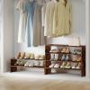 imageGiantex 3in1 Vertical Shoe Rack 6Tier Free Standing Shoe Storage Organizer wStackable Design for 18 Pairs 31 Inch Wide Wood Shoe Shelf for Closet Entryway Living Room Office WhiteBrown
