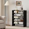 imageGiantex 3in1 Vertical Shoe Rack 6Tier Free Standing Shoe Storage Organizer wStackable Design for 18 Pairs 31 Inch Wide Wood Shoe Shelf for Closet Entryway Living Room Office WhiteBlack