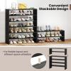 imageGiantex 3in1 Vertical Shoe Rack 6Tier Free Standing Shoe Storage Organizer wStackable Design for 18 Pairs 31 Inch Wide Wood Shoe Shelf for Closet Entryway Living Room Office WhiteBlack